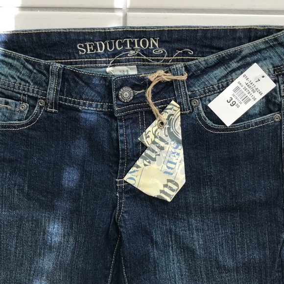Seduction Jeans with Crystal Pockets - size 7 - Picture 2 of 5